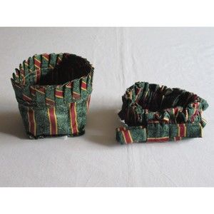 Longaberger ~11" Imperial Stripe Elastic Gathered Garter Bow + Small Liner USA